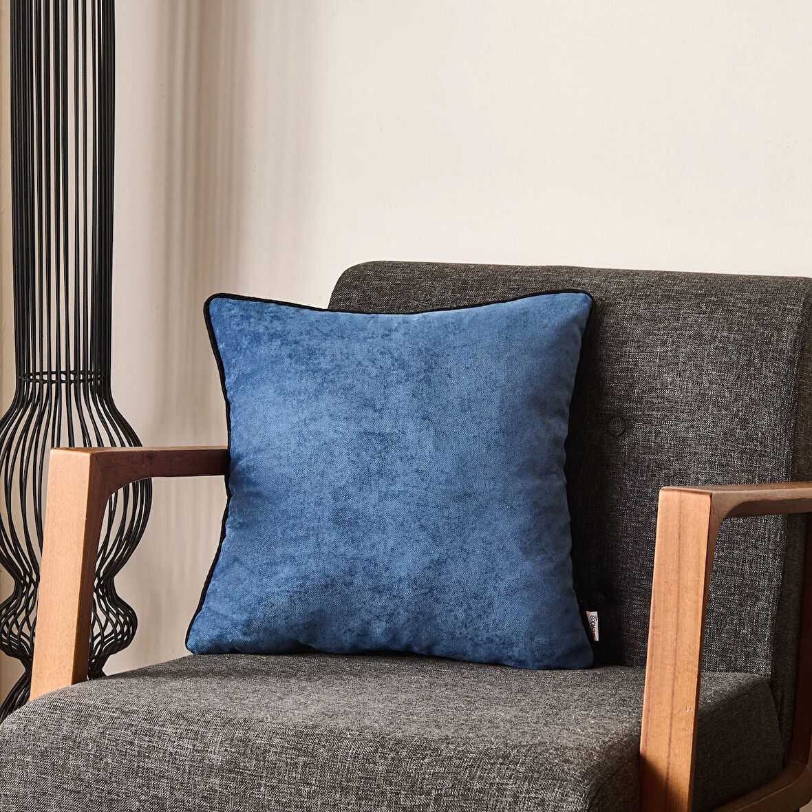 Soft Asas Kırlent - Mavi - 45x45 cm