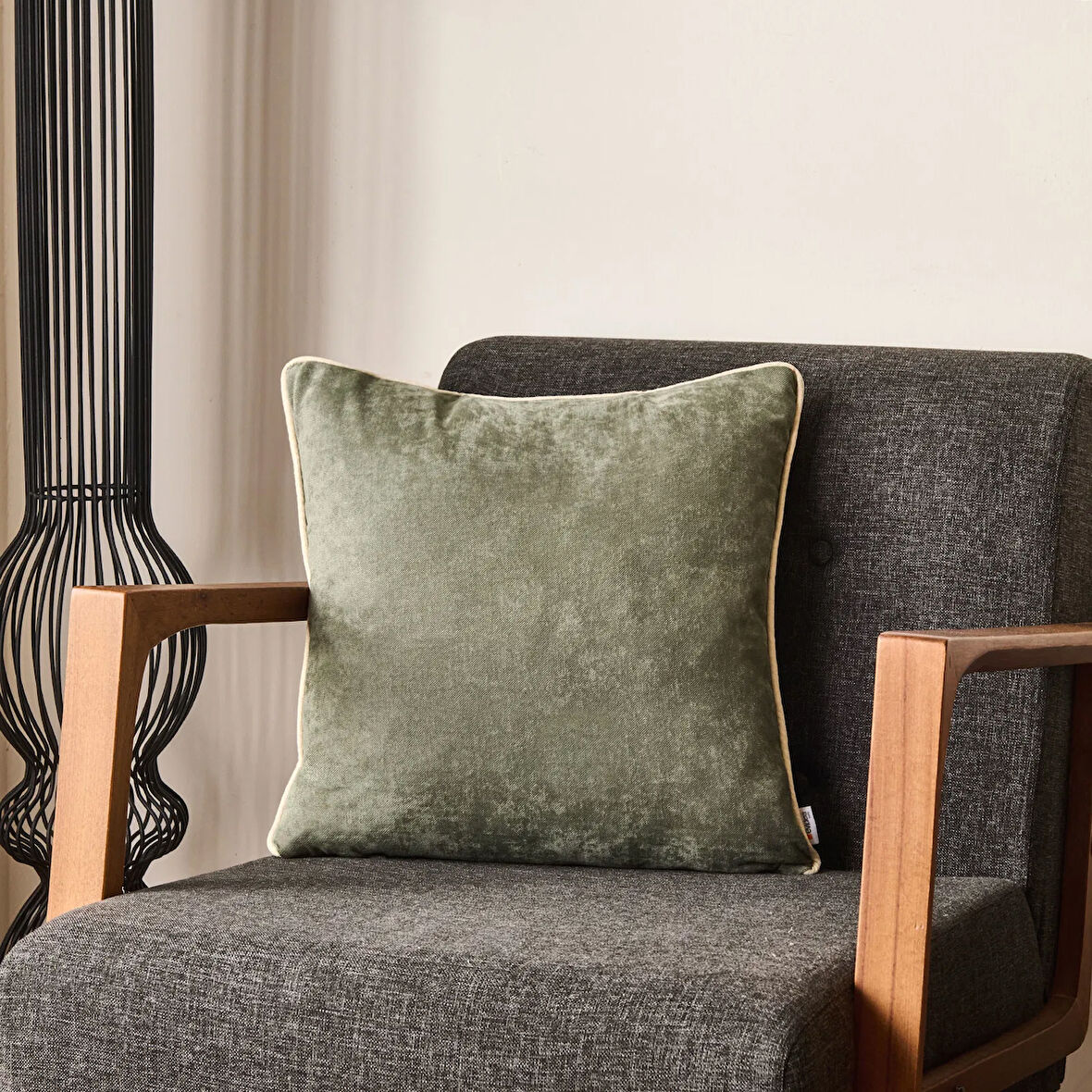 Soft Asas Kırlent - Yeşil - 45x45 cm