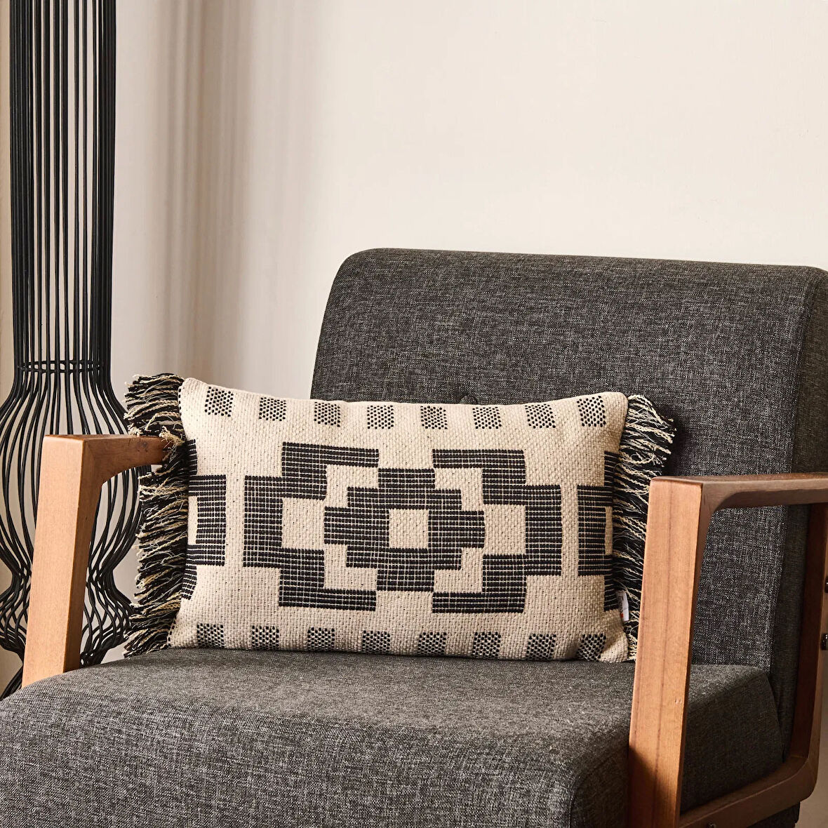 Soft Benart Kırlent - Bej - 30x50 cm