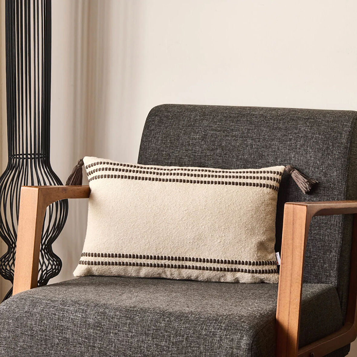 Soft Sanvi Kırlent - Ekru - 30x50 cm