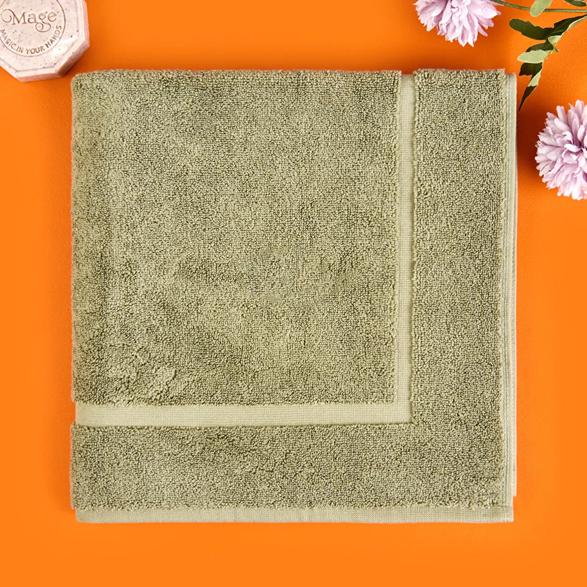Soft Samantha Ayak Havlusu - Haki - 60x60 cm