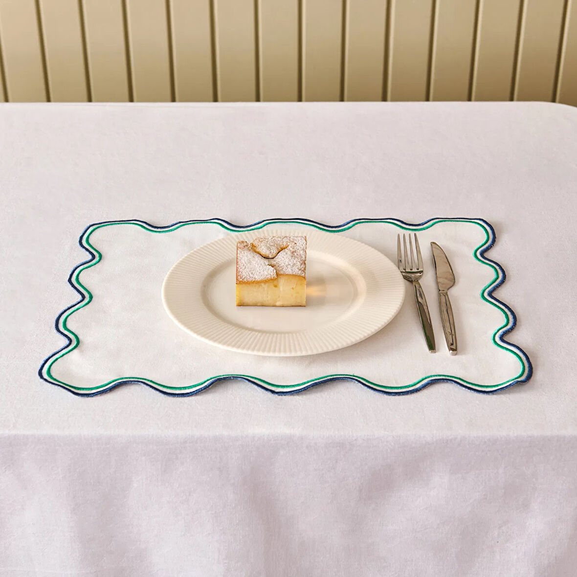 Soft Nonna Amerikan Servis - Yeşil / Mavi - 30x50 cm