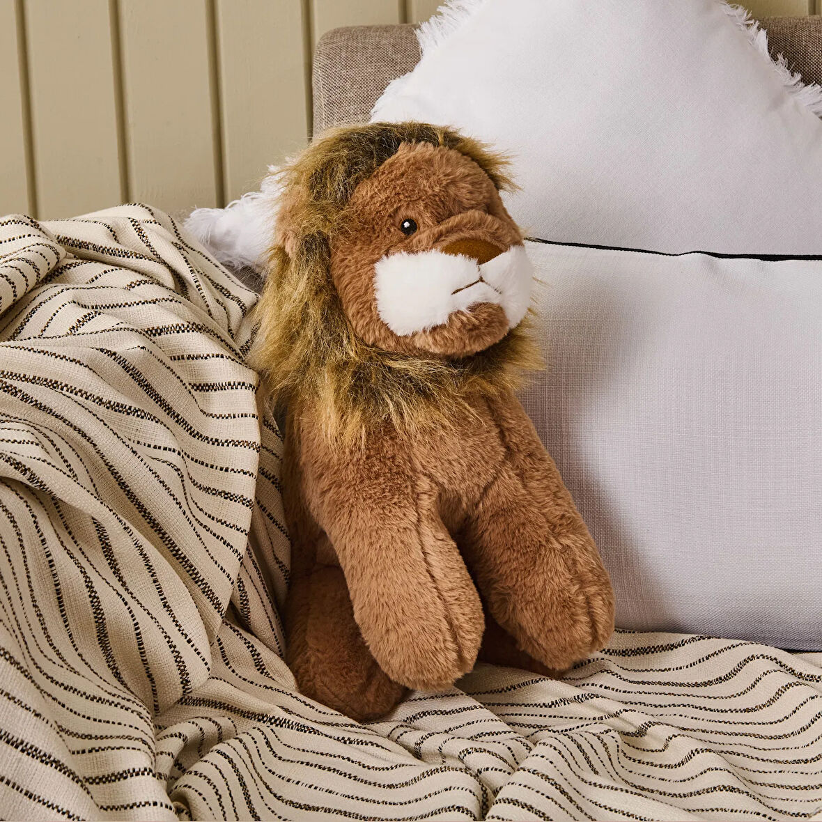 Soft Aslan Figürlü Yastık - Kahverengi - 23x35 cm