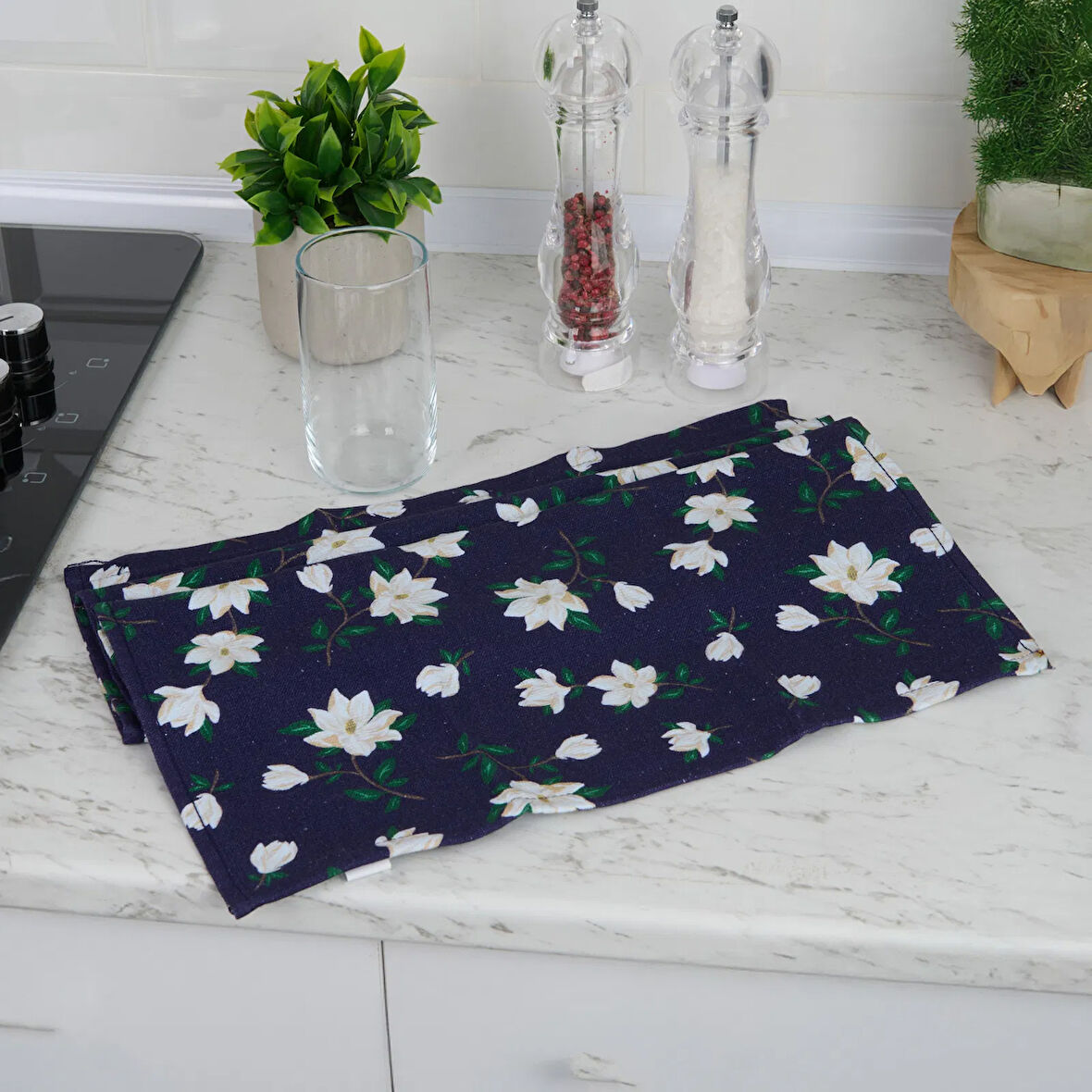 Soft Daisy Mutfak Havlusu - Lacivert - 40x66 cm