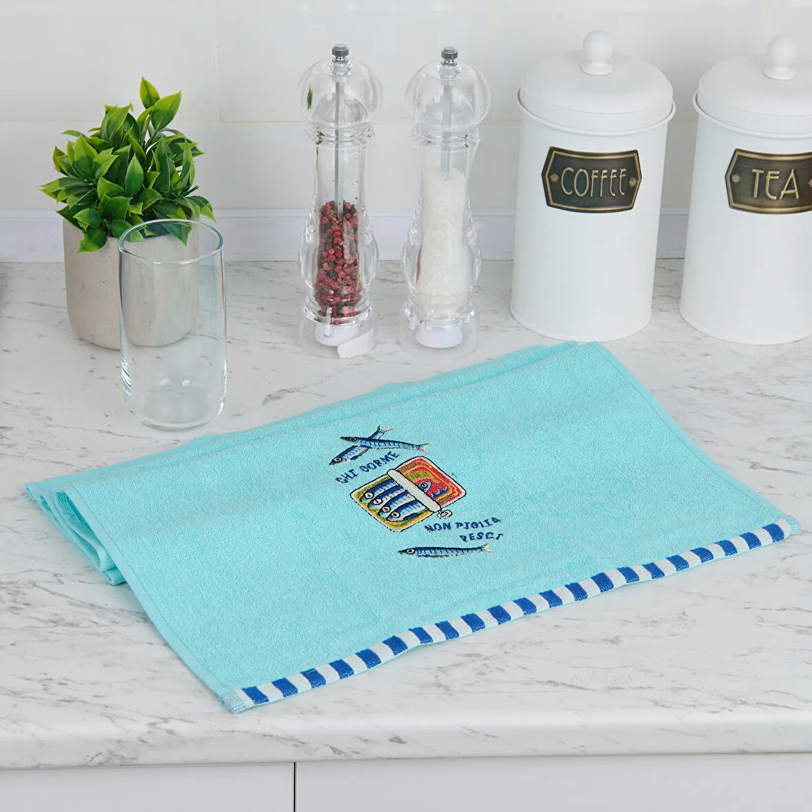 Soft İkan Mutfak Havlusu - Mavi - 40x66 cm