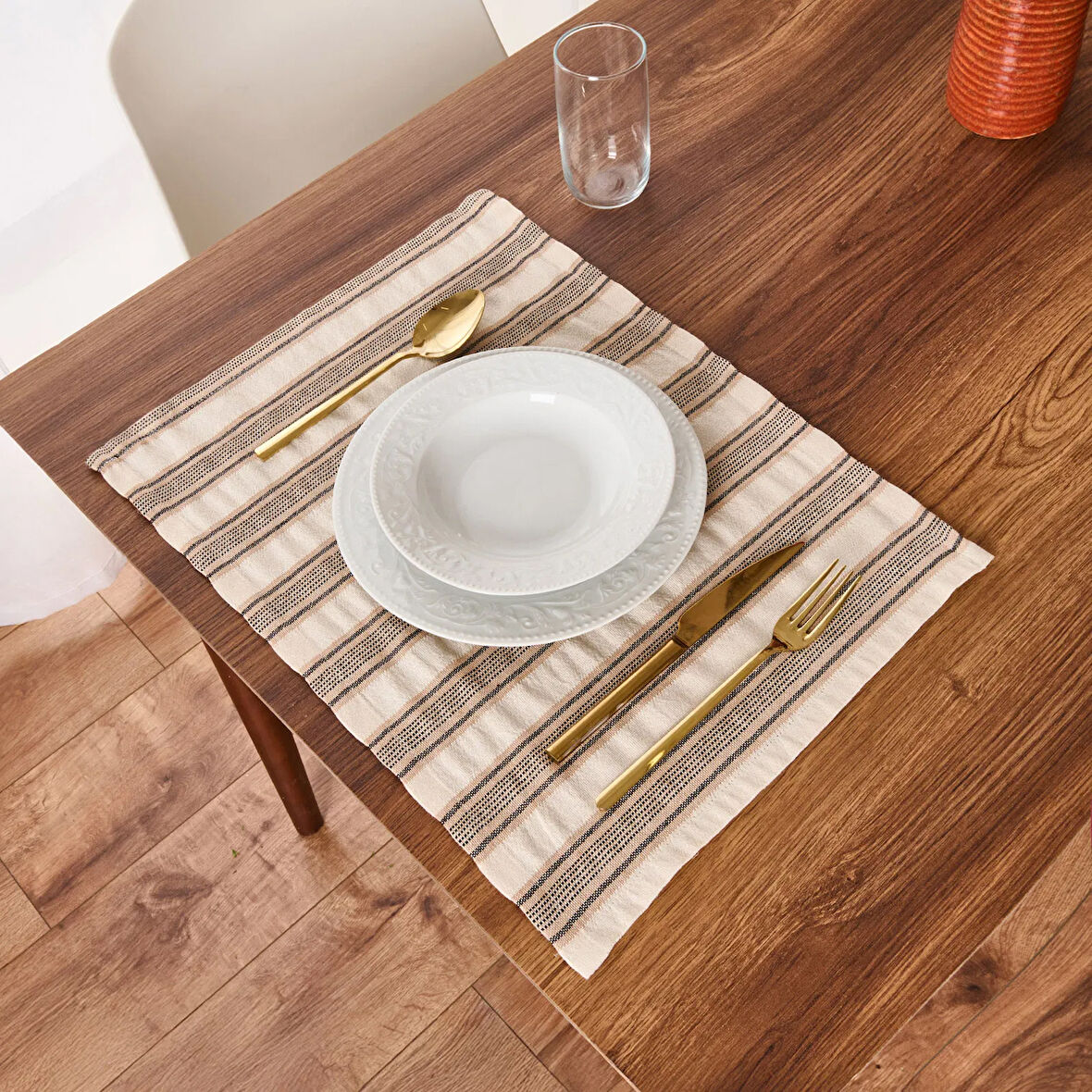 Soft Freya 2'li Amerikan Servis - Ekru / Bej - 35x50 cm