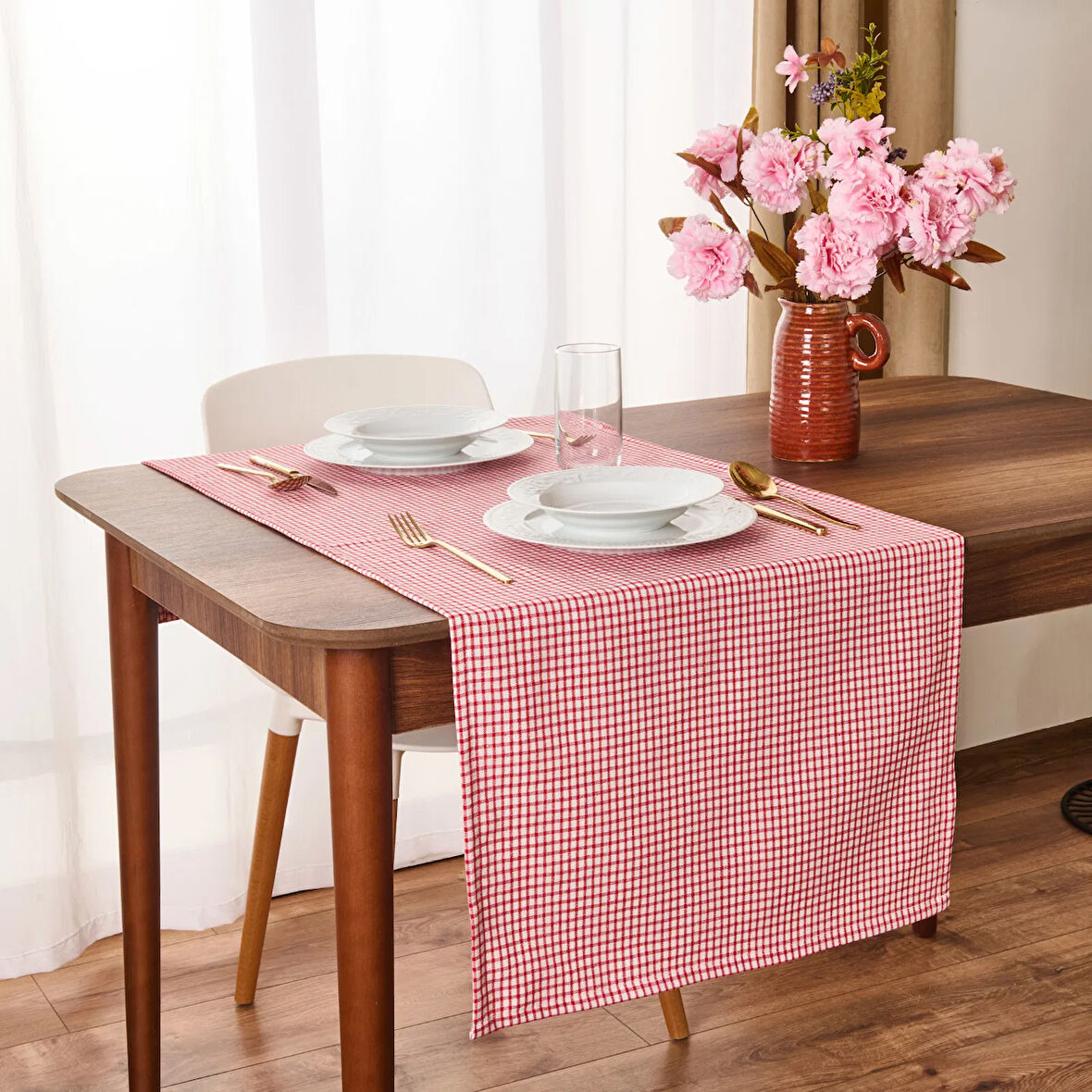 Soft Pötikareli Runner - Kırmızı - 50x130 cm