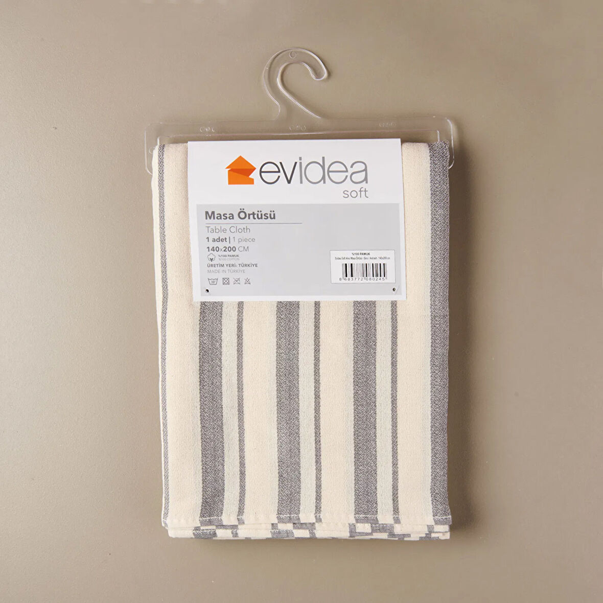 Soft Alno Masa Örtüsü - Ekru / Antrasit - 140x200 cm