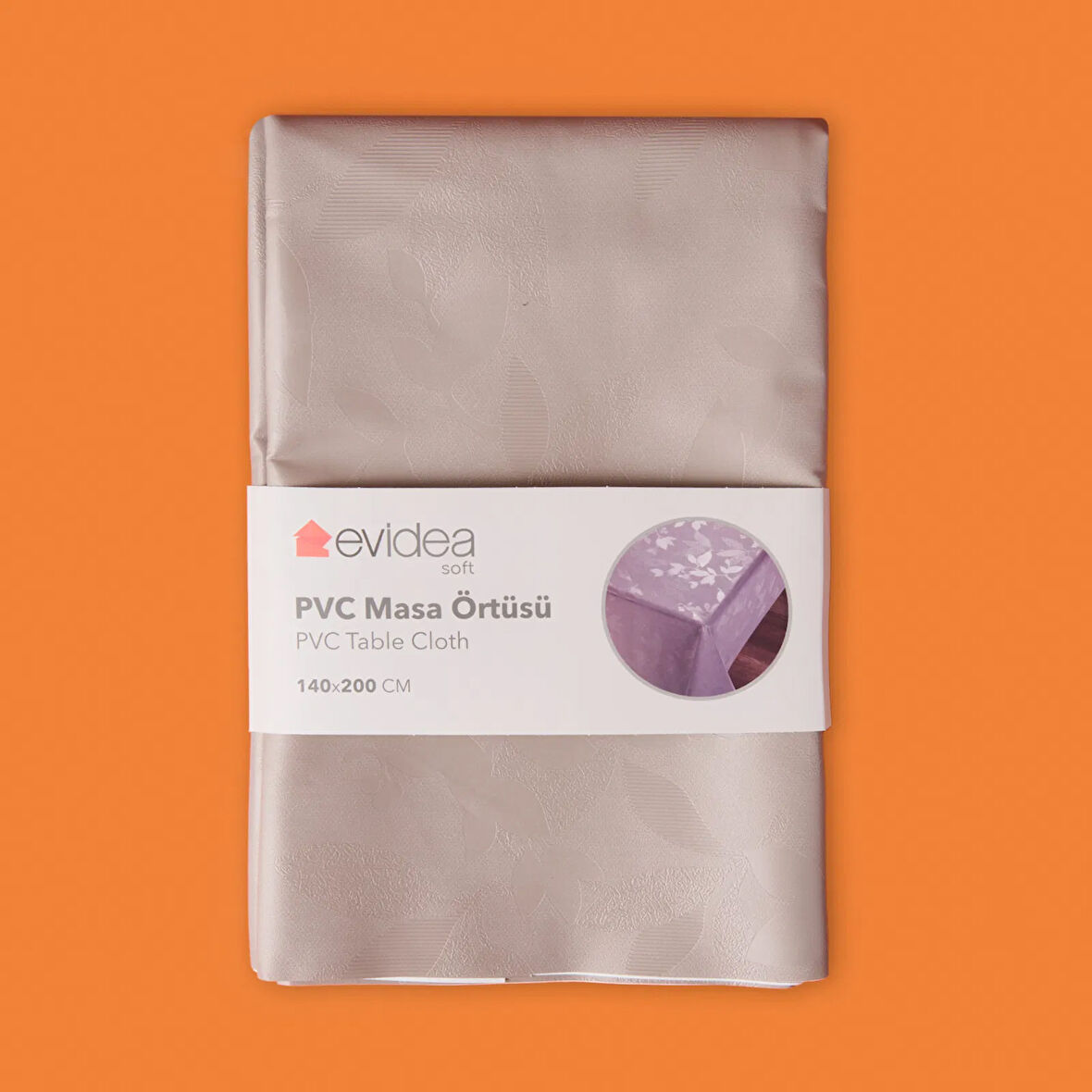 Soft Branch Pvc Masa Örtüsü - Gri - 140x200 cm