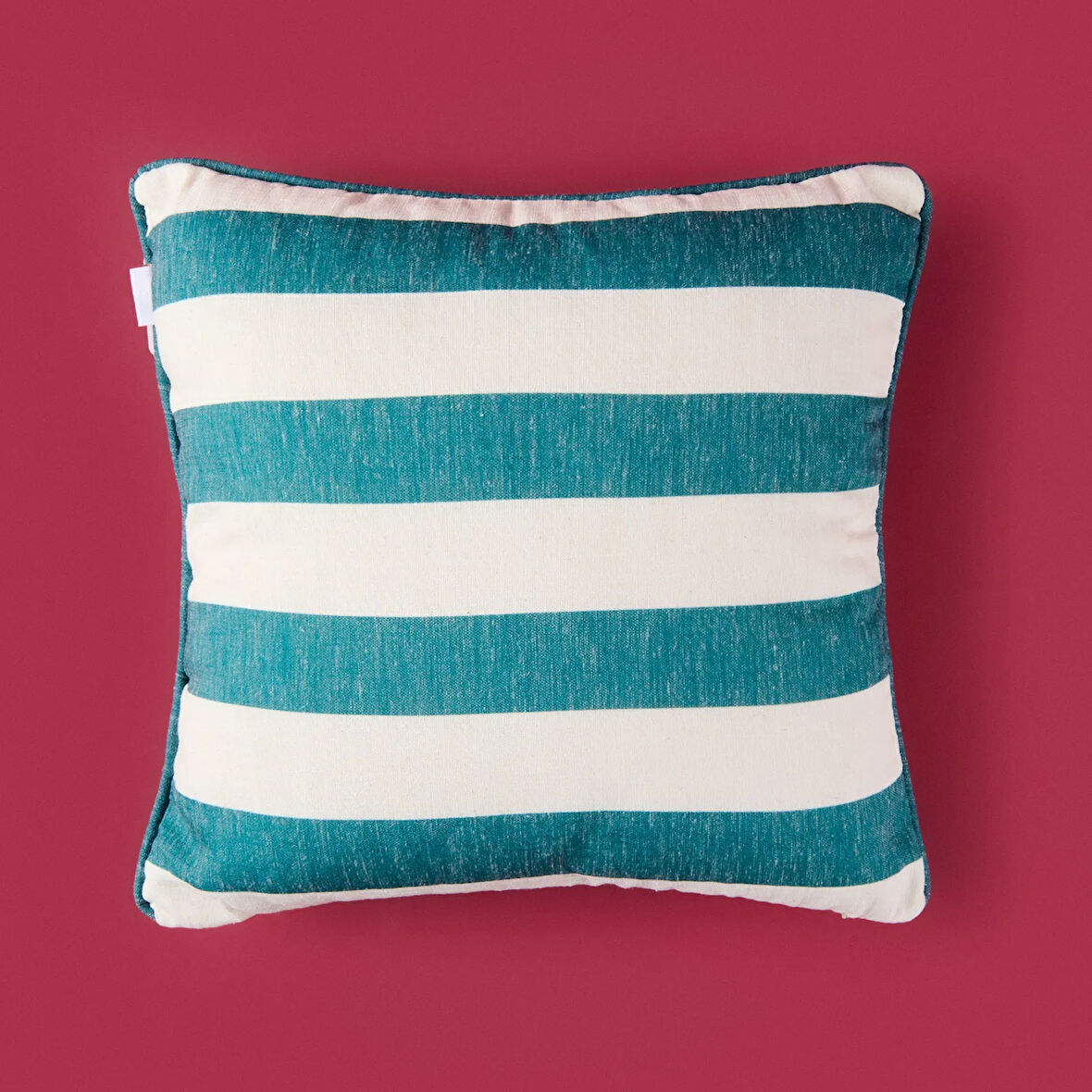 Soft Nautical Fun Çizgili Kırlent - Hardal / Yeşil - 40x40 cm