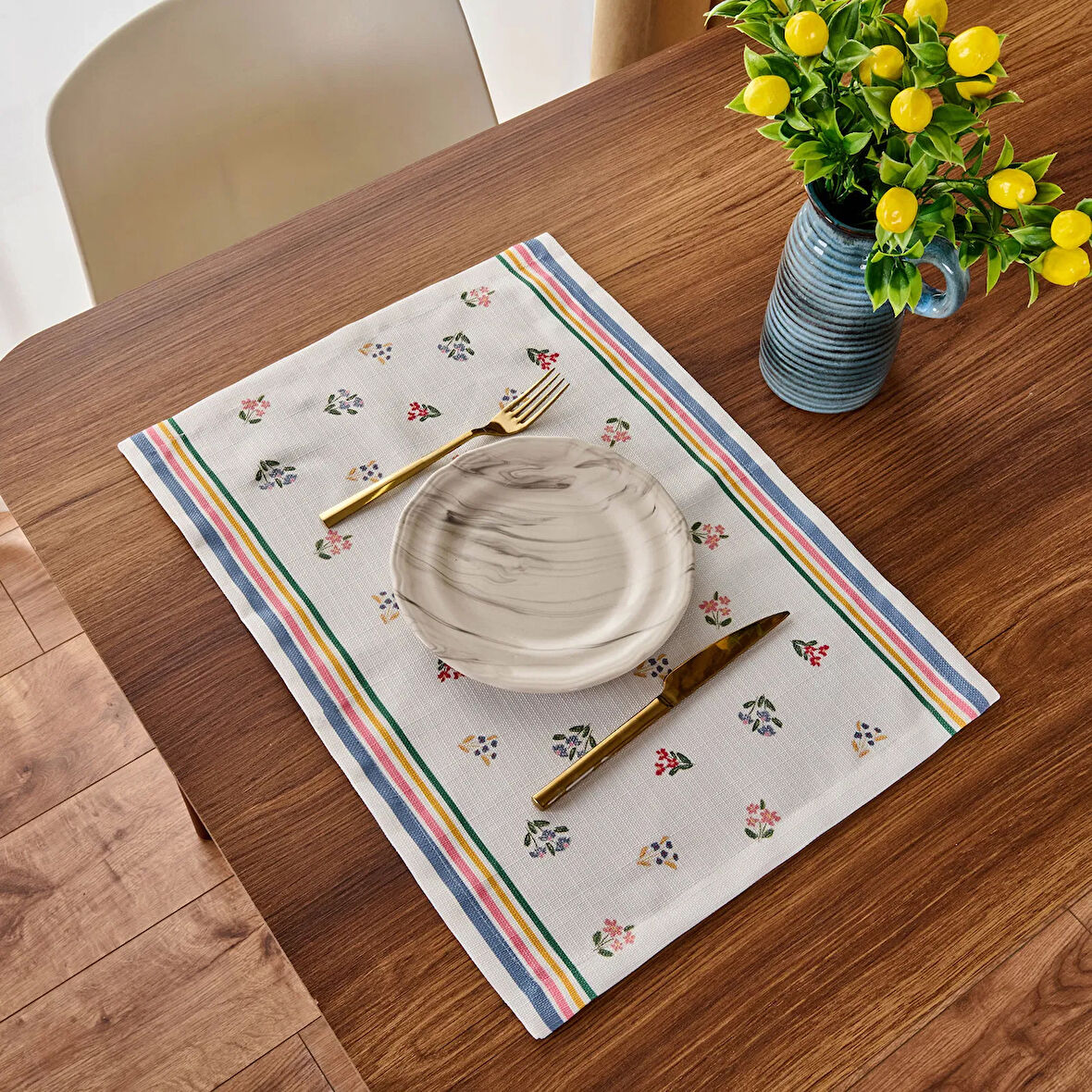 Soft Granny Summer Edin 2'li Amerikan Servis - Ekru - 35x50 cm