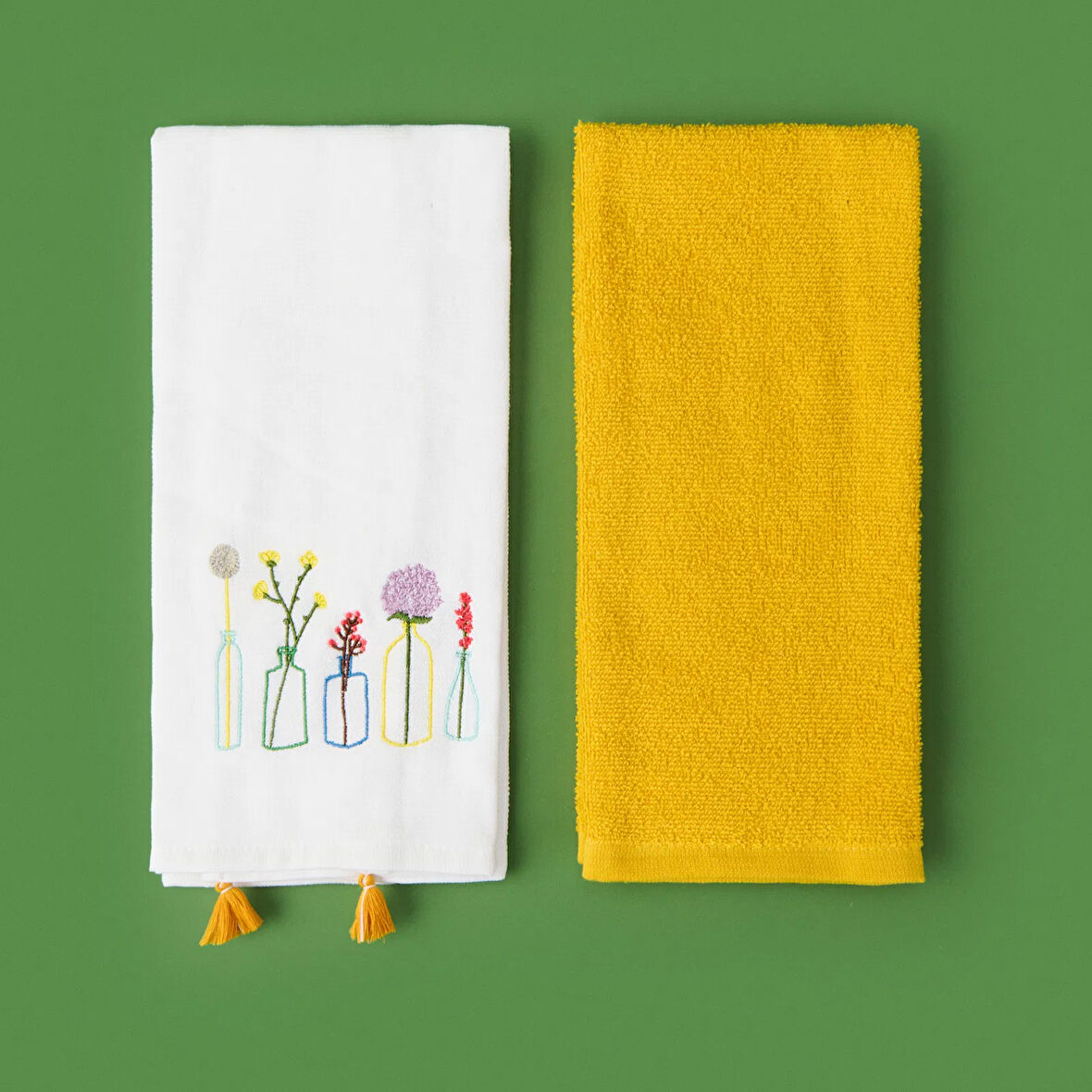 Soft Flo 2'li Mutfak Havlusu - Renkli - 40x60 cm