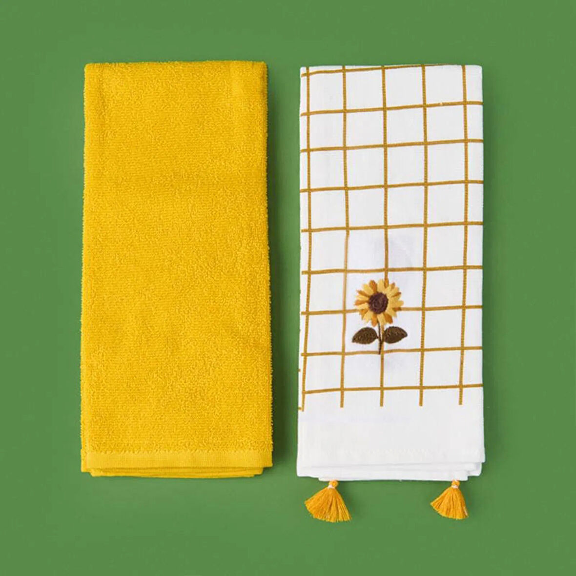 Soft Ayçiçeği 2'li Mutfak Havlusu - Renkli - 40x60 cm