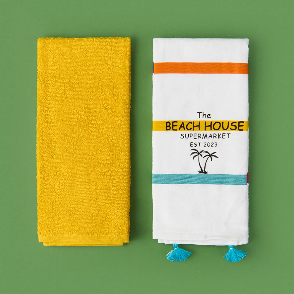 Soft Beach 2'li Mutfak Havlusu - Renkli - 40x60 cm