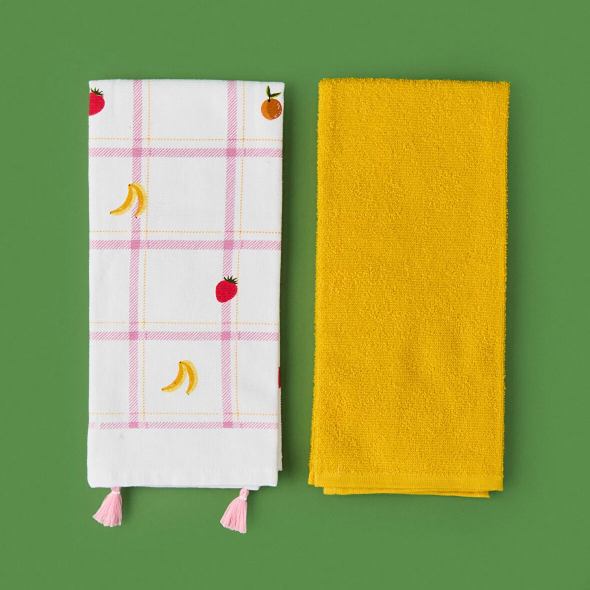 Soft Meyve 2'li Mutfak Havlusu - Renkli - 40x60 cm
