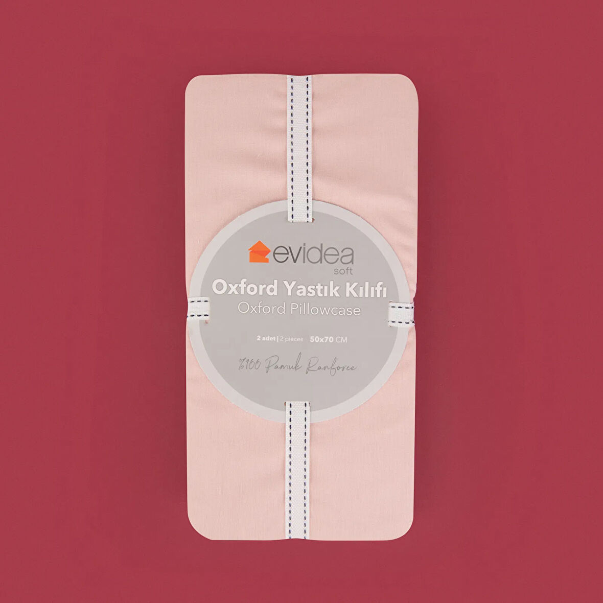 Soft Basic Oxford 2'li Yastık Kılıfı - Gülkurusu - 50x70 cm