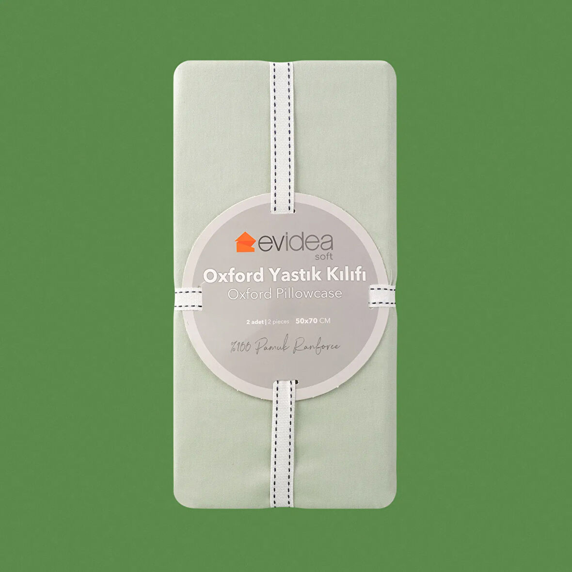 Soft Basic Oxford 2'li Yastık Kılıfı - Yeşil - 50x70 cm