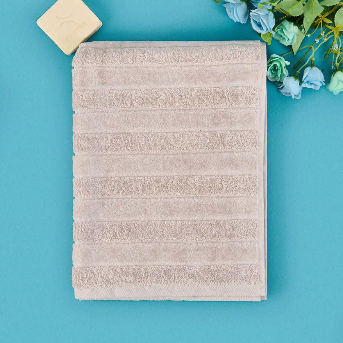 Soft Kadife Yüz Havlusu - Gri - 50x100 cm