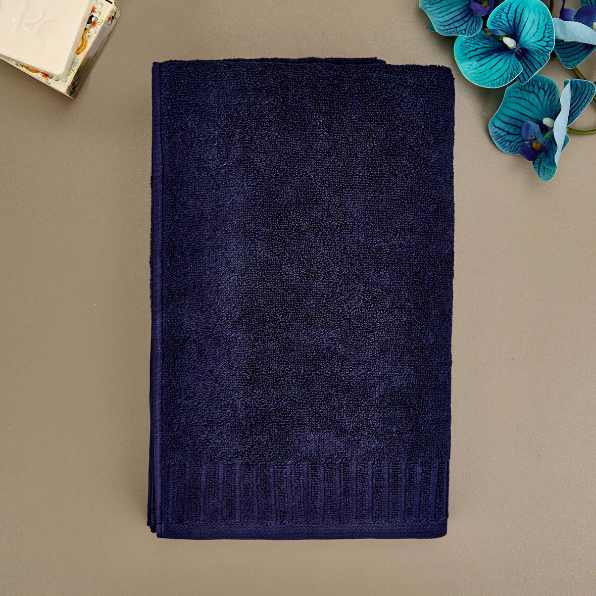 Soft Patte Banyo Havlusu - Lacivert - 70x140 cm