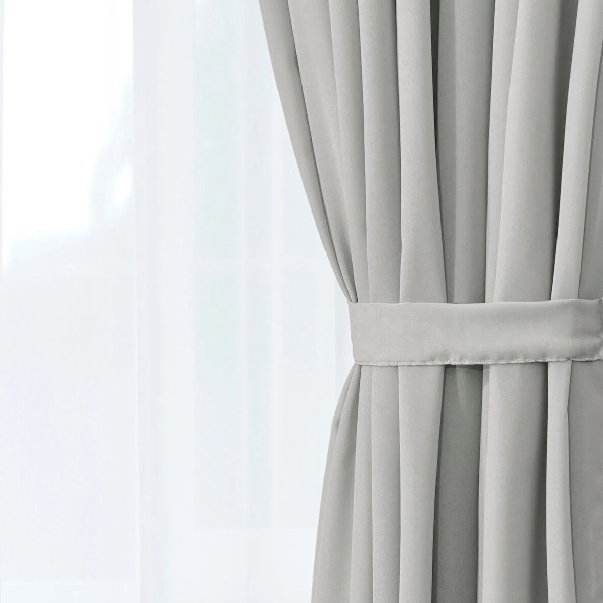 Soft Mori Fon Perde - Gri - 300x270 cm