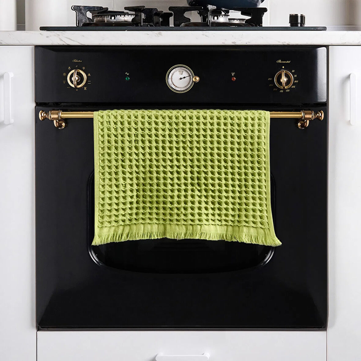 Soft Waffle Mutfak Havlusu - Yeşil - 30x45 cm