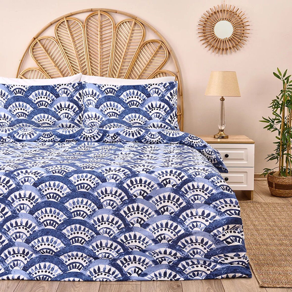 Soft Sole Çift Kişilik Nevresim Takımı - Mavi