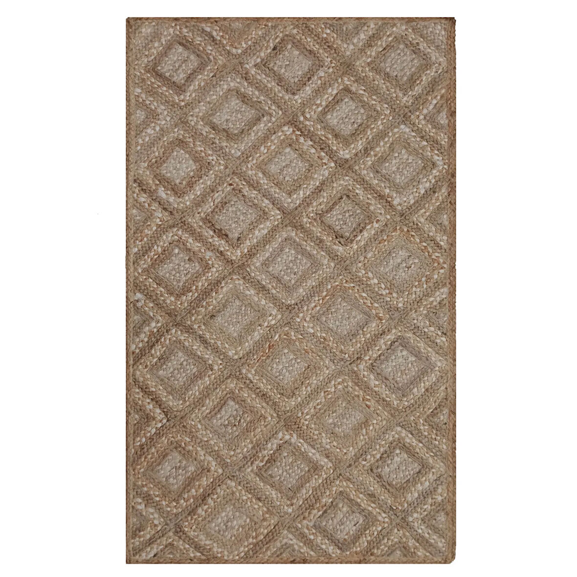 Home ET122 Bolero Jüt Örgü Halı - Natürel - 80x150 cm