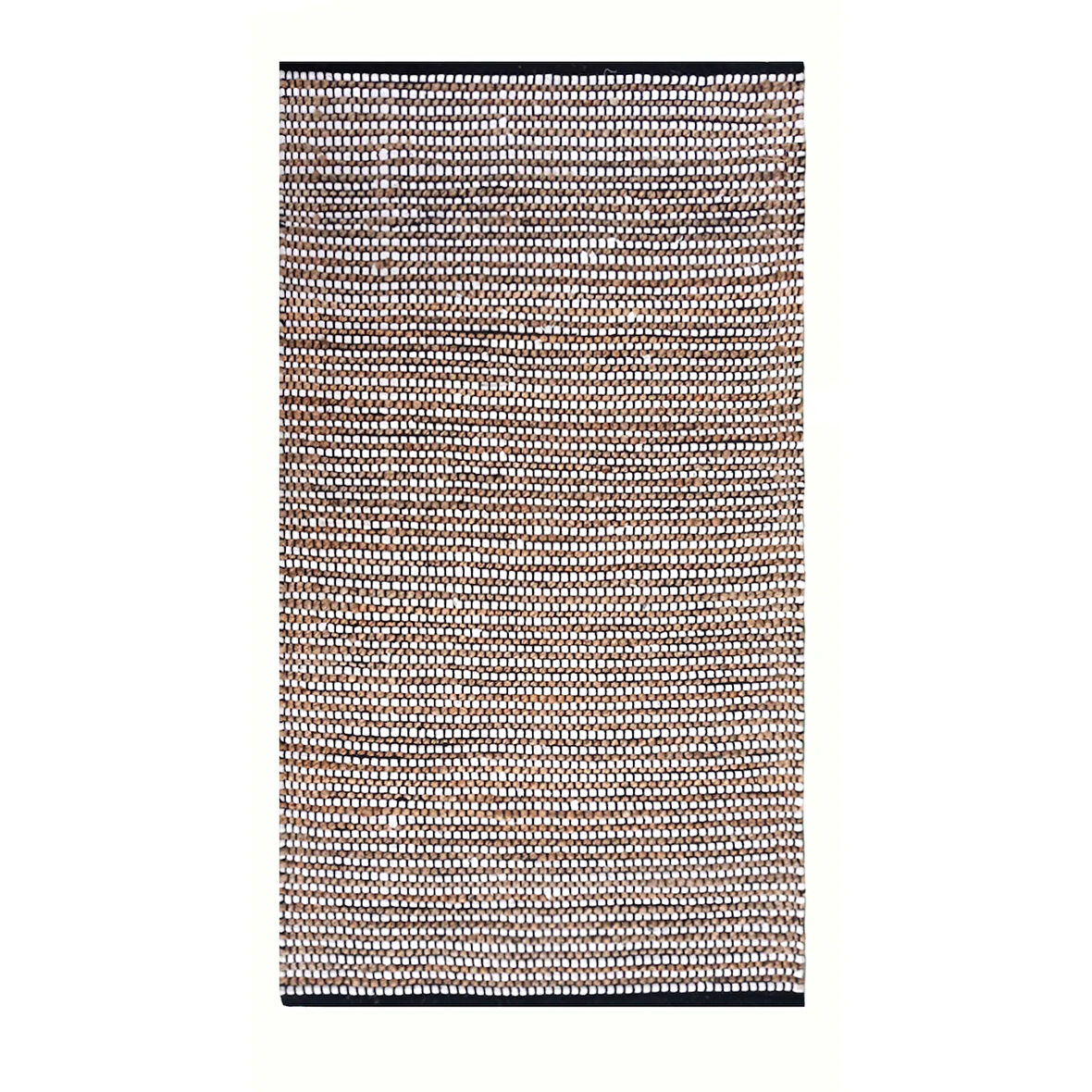 Home ET101 Etna Jüt Örgü Halı - Renkli / Beyaz - 80x140 cm