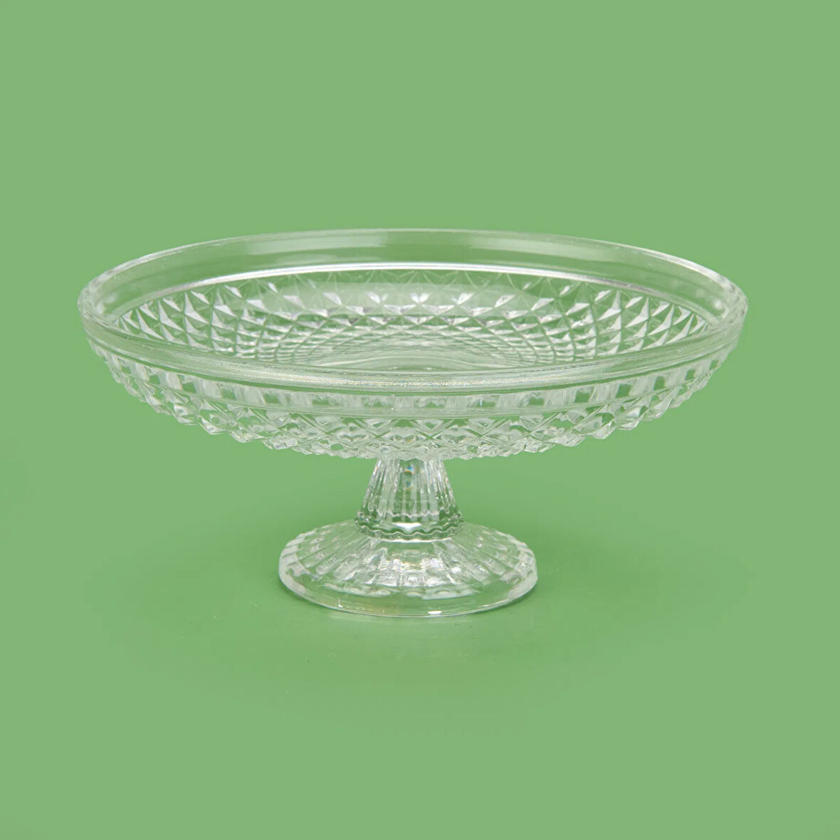 Glass Espina Ayaklı Sunumluk - Şeffaf - 19x11 cm