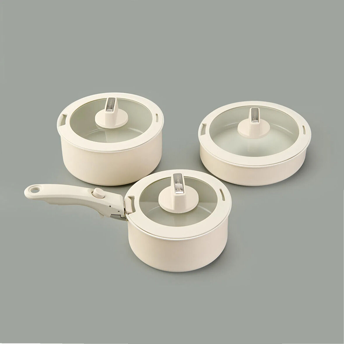 Ultimate Pro 7 Parça Pişir Sakla Tencere Seti - Bej