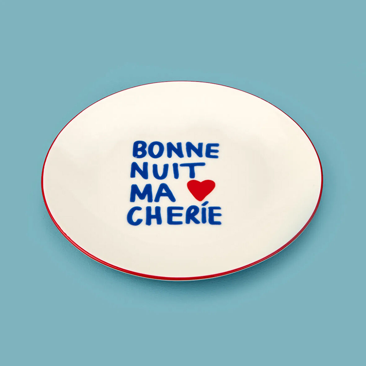 Kitchen Bonne Nuit Ma Cherie Porselen Pasta Tabağı - Renkli - 19 cm