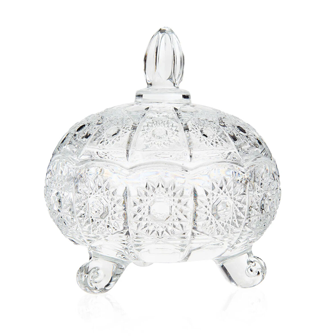 Cam Kapaklı Şekerlik - Şeffaf - 12 cm