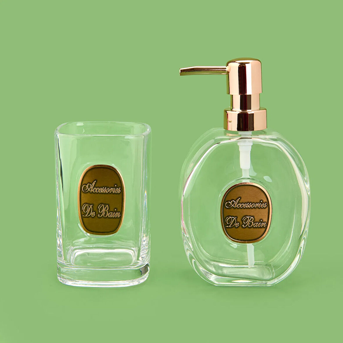 Bath 2'li Banyo Sıvı Sabunluk Seti - Rose / Şeffaf