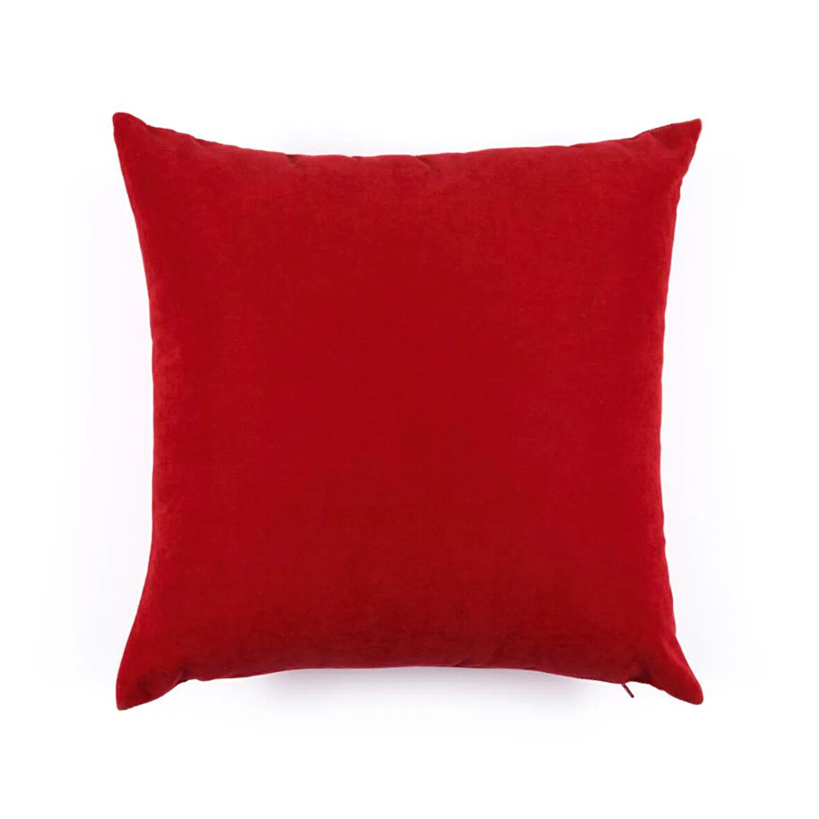 Soft Goblen Kırlent - Kırmızı - 45x45 cm