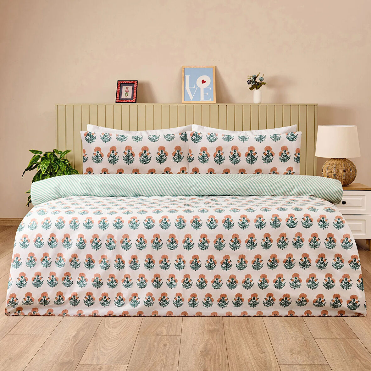 Soft Franky Çift Kişilik Nevresim Takımı - Beyaz