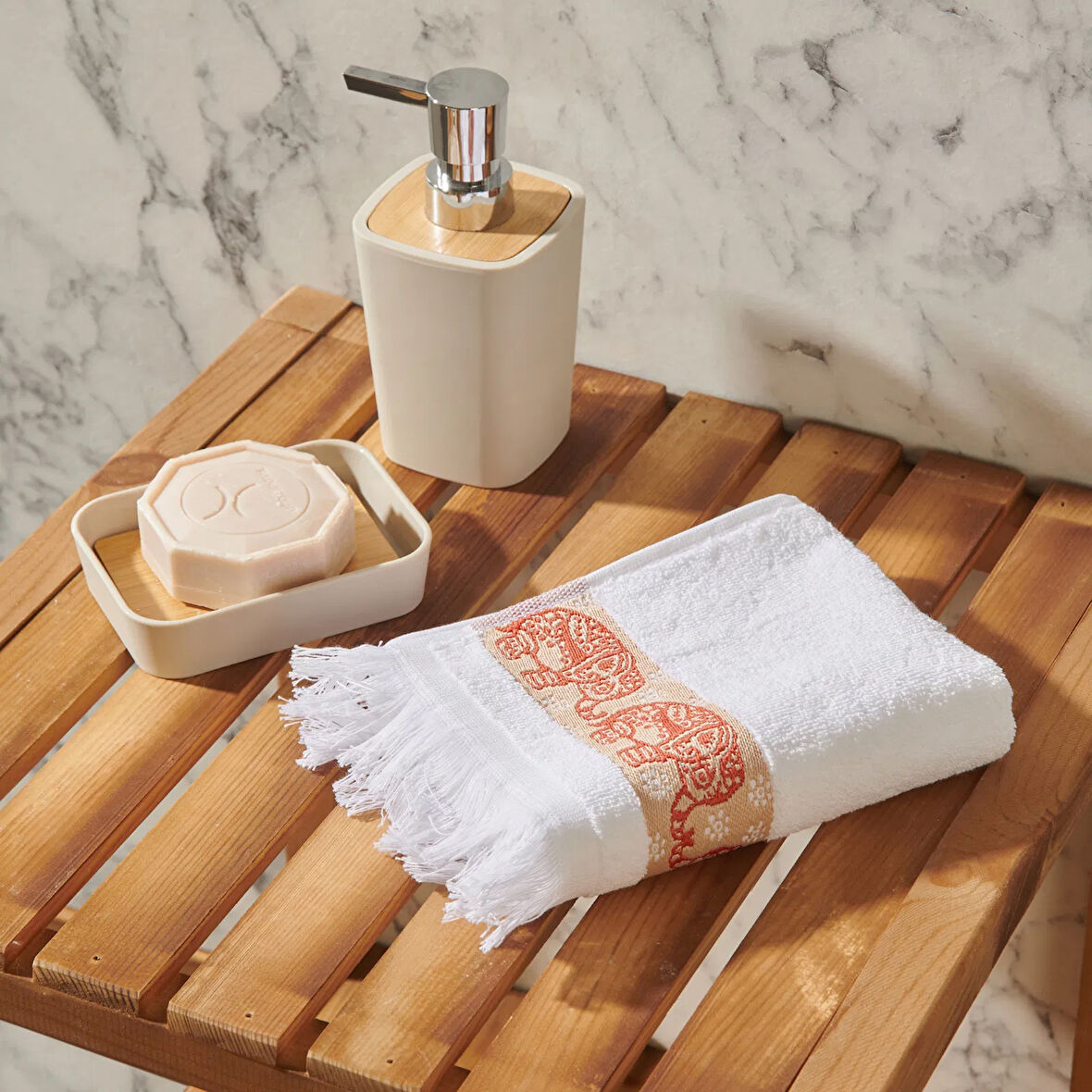 Boho El Havlusu - Kiremit Filli - 30x50 cm