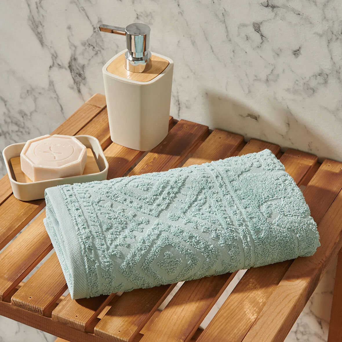 Boho Yüz Havlusu B1 Mavi 50x80 cm