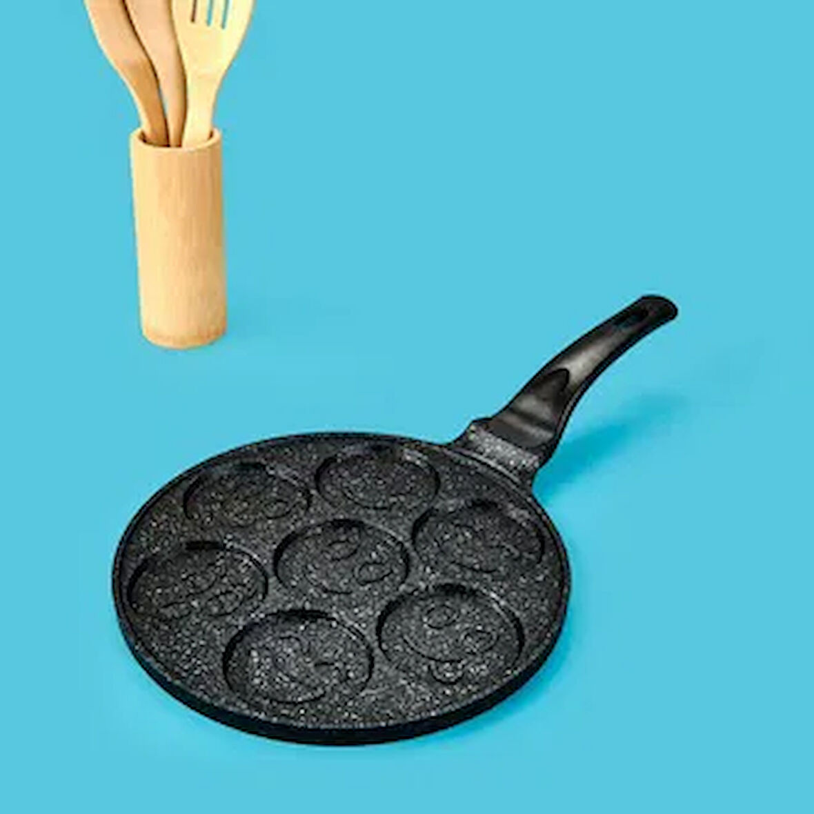 Kitchen Nirvana Emojili Pankek Tavası - Antrasit -26 cm