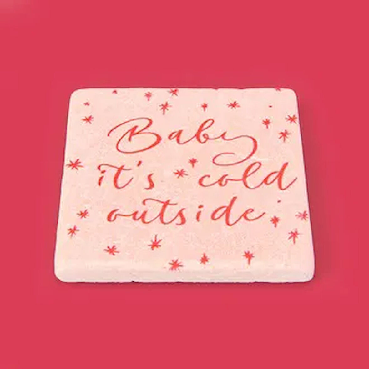 Kitchen Baby It's Cold Outside Taş Bardak Altlığı - Renkli - 10x10 cm