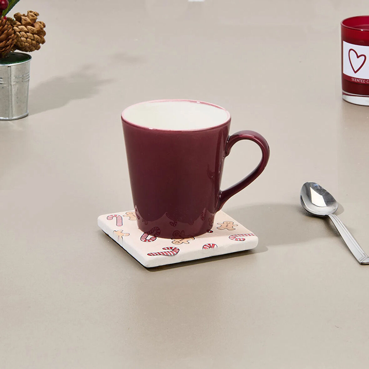 Kitchen Kurabiye Adam Bardak Altlığı - Renkli - 10 cm