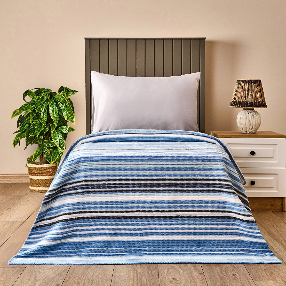 Soft Serula Tek Kişilik Battaniye - Mavi - 150x200 cm