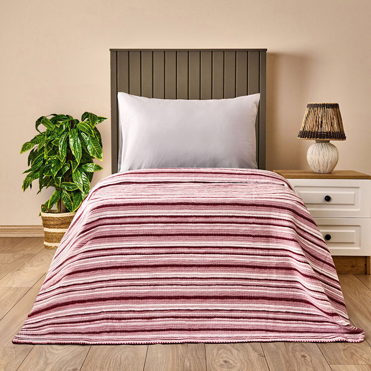 Soft Roselle Tek Kişilik Battaniye - Pembe - 150x200 cm