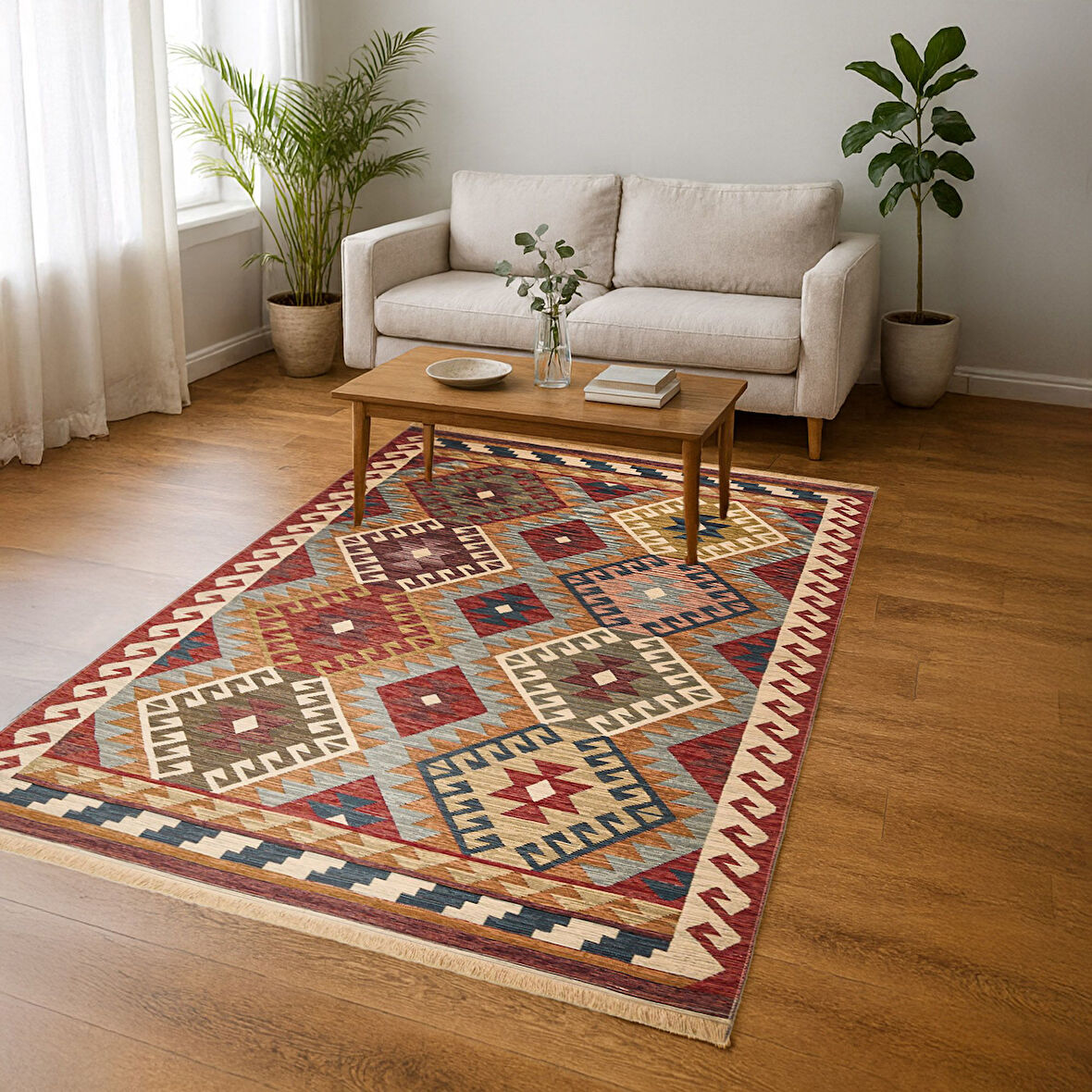 Soft Kökez Halı - Renkli - 120x180 cm