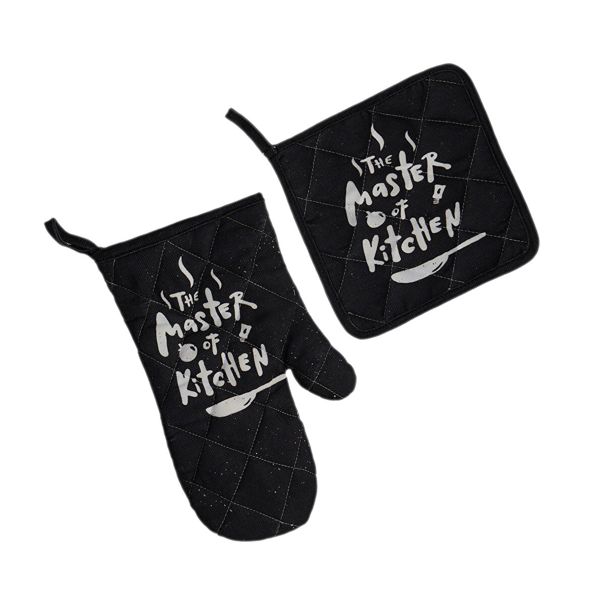 Chef Mutfak Eldiveni Ve Tutaç Seti - Renkli - 20x20 cm + 17x30 cm