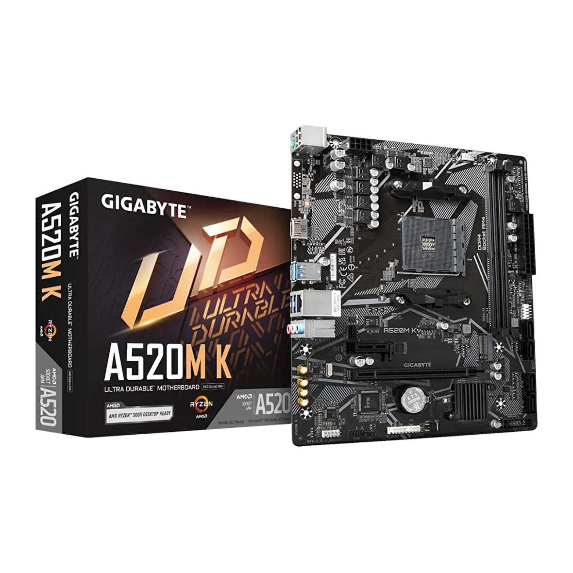 Gigabyte A520M K V2 AMD A520 AM4 DDR4 5100 MHz Masaüstü Anakart