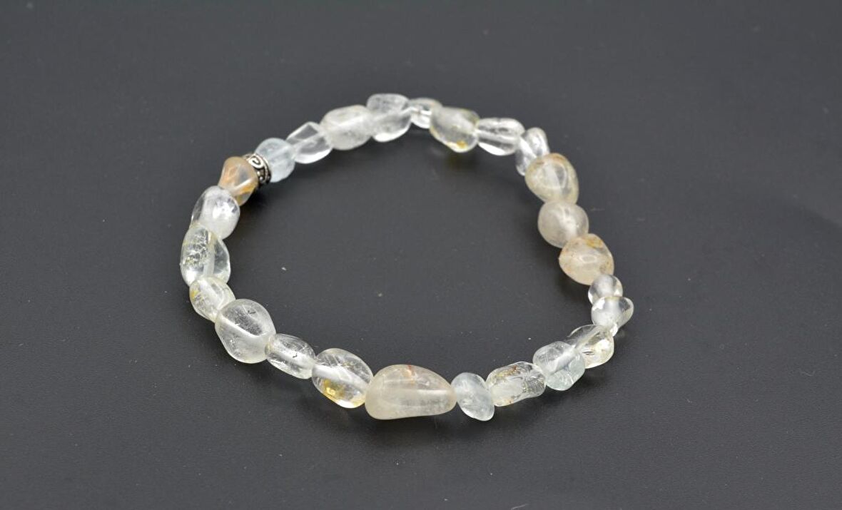 HAKİKİ DOĞAL AMORF KESİM TOPAZ BİLEKLİK 1.KALİTE DOĞAL TAŞ