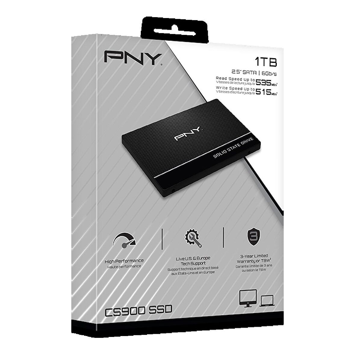 PNY CS900 1TB 535/515MB/s 2.5" SATA3 SSD Disk (SSD7CS900-1TB-RB)