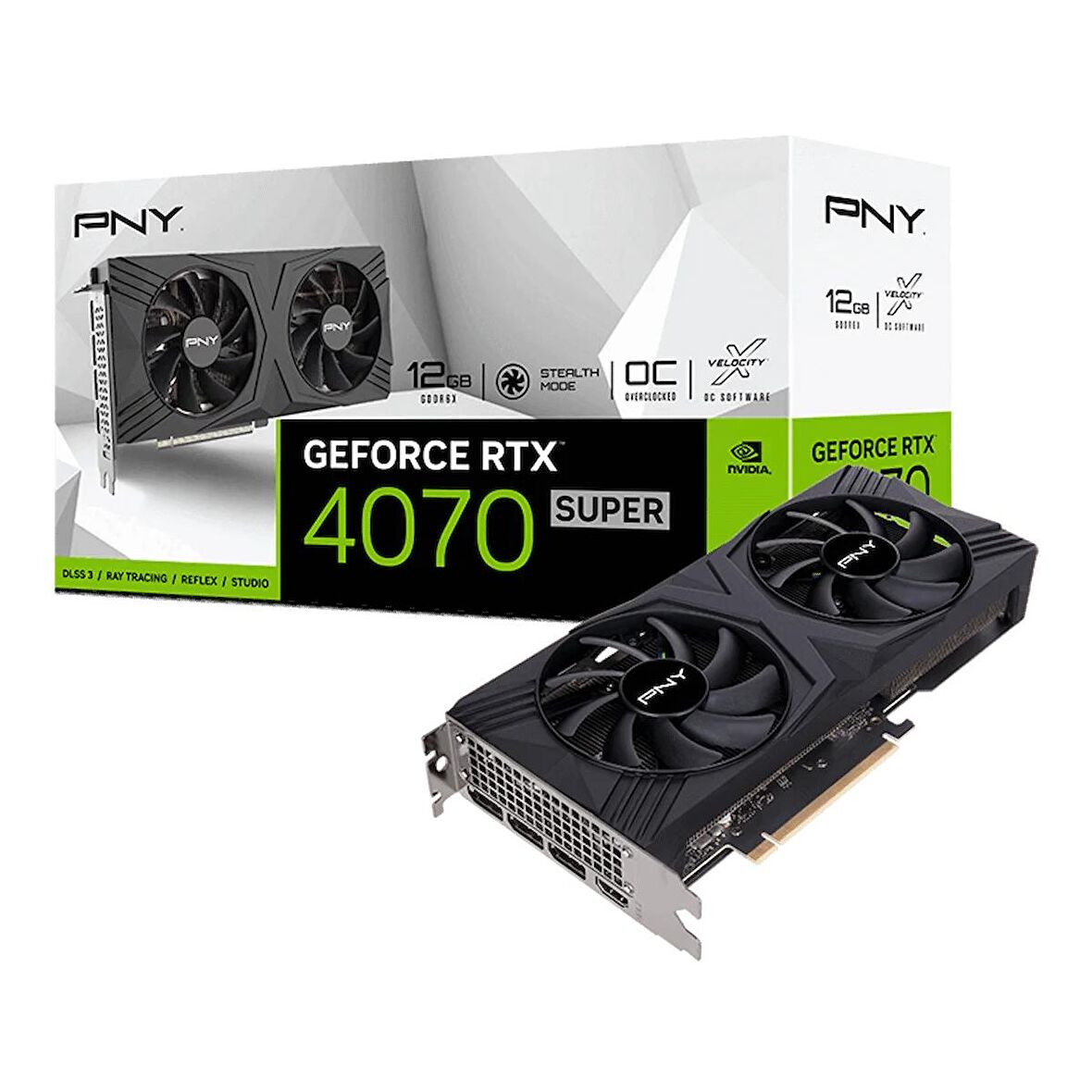 PNY RTX 4070 SUPER 12GB VERTO Overclocked GDDR6X 192Bit DX12 Gaming Ekran Kartı