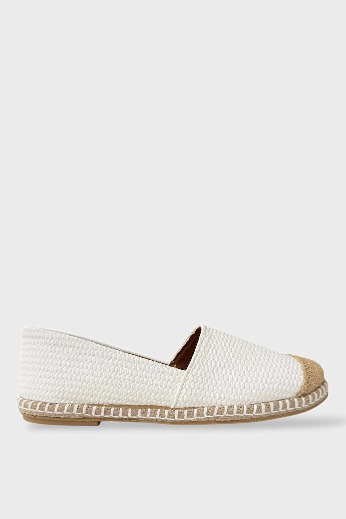Kadın Espadril Babet Ayakkabı BEYAZ