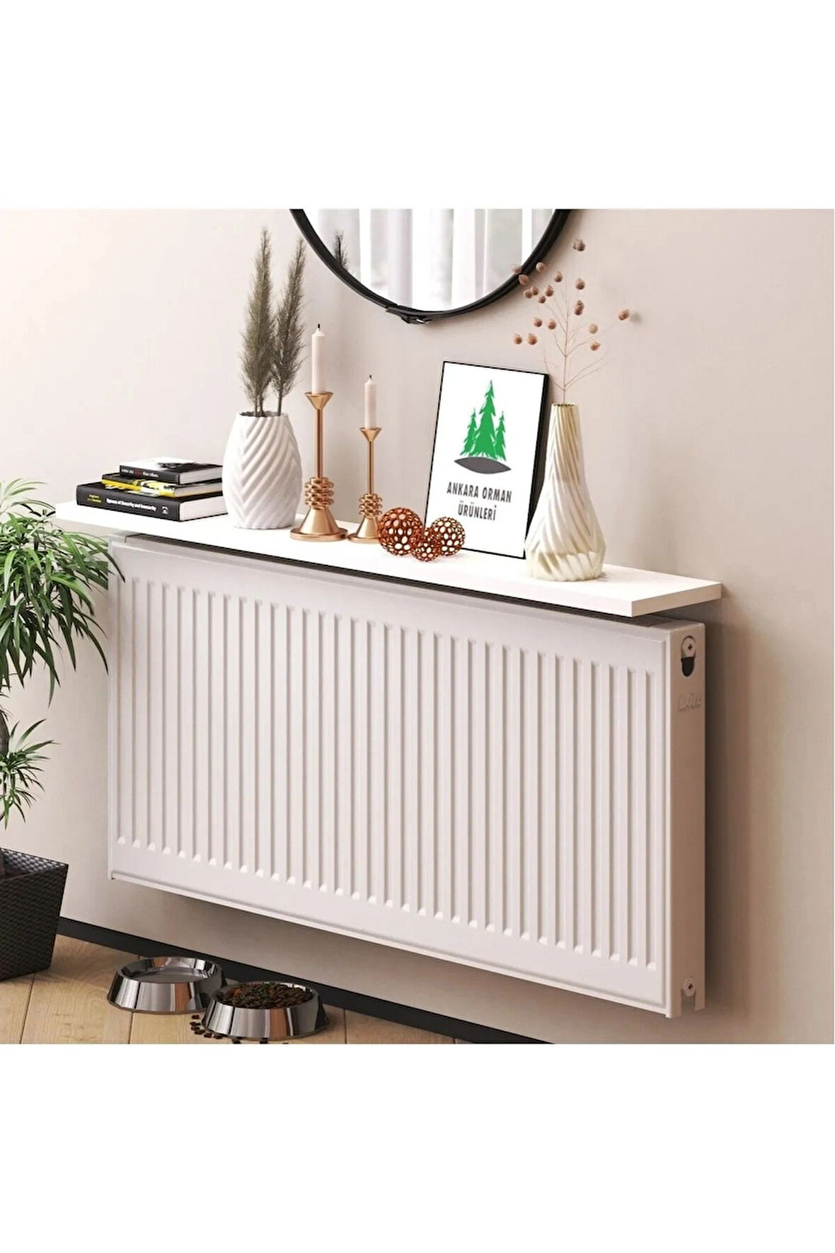 Reyo Mdf Beyaz Petek Üstü Duvara Monte Uçan Raf Dresuar 90cmx18cm			